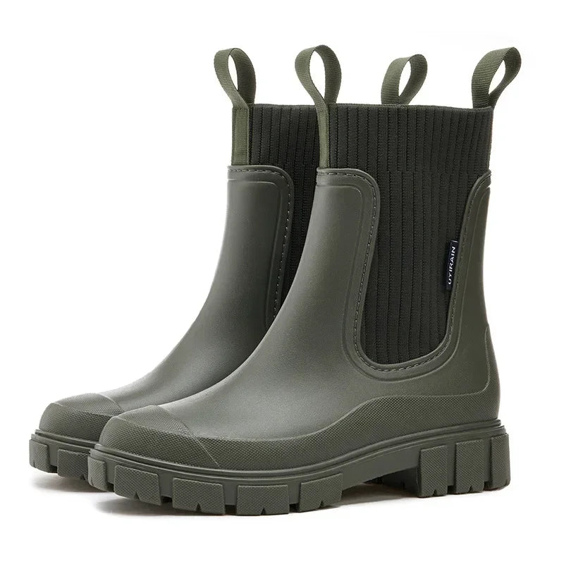 Bottines femme imperméables à enfiler, style chelsea et semelle antidérapante 4