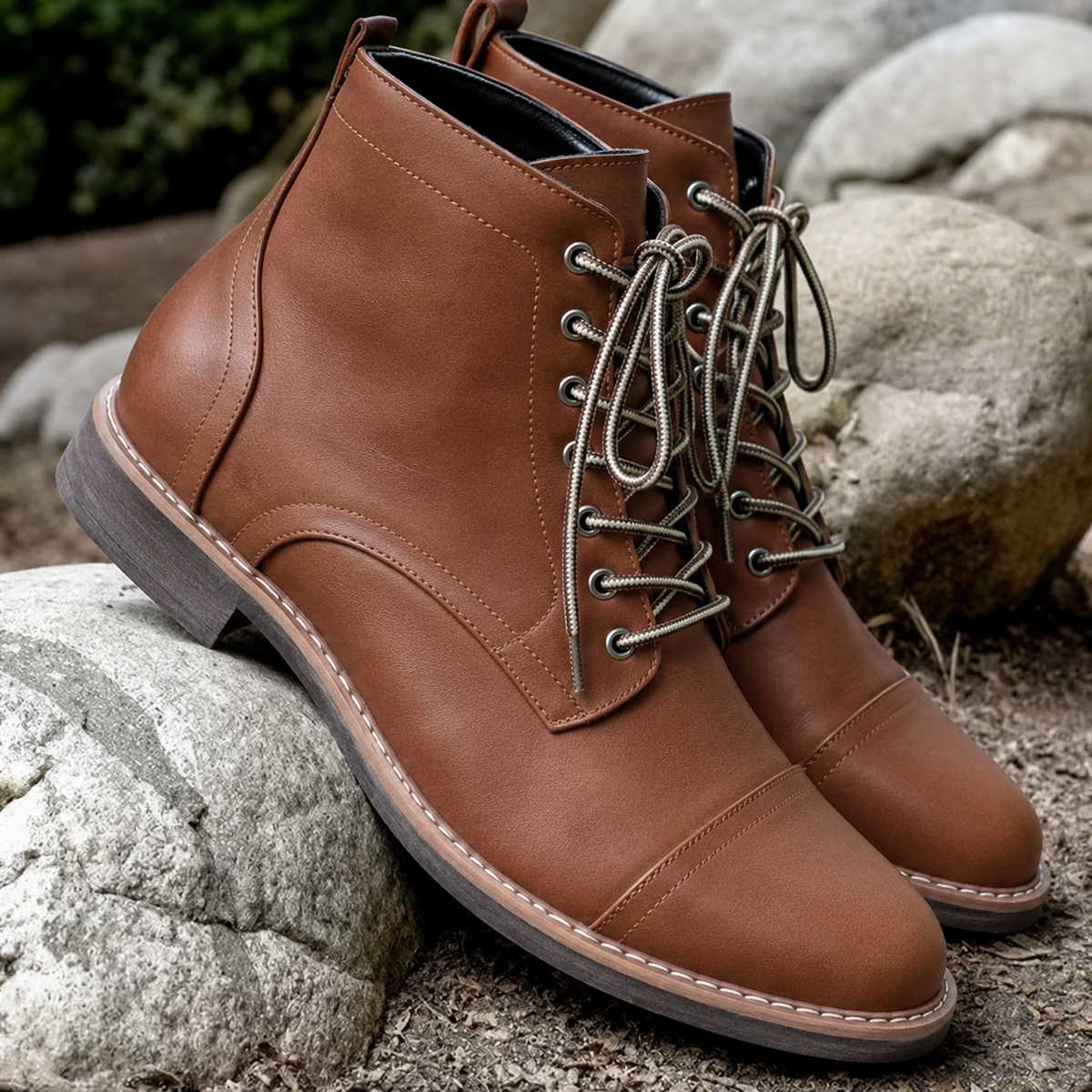 Bottines homme en cuir à lacets bout renforcé 1