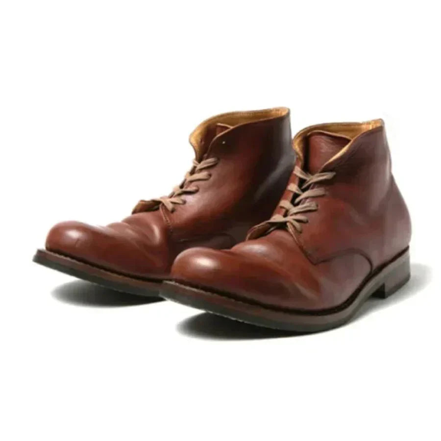 Bottines homme en cuir à lacets bout rond 2