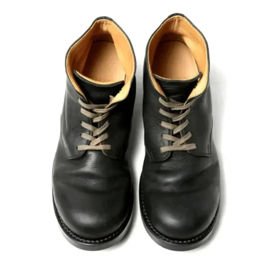 Bottines homme en cuir à lacets bout rond 4