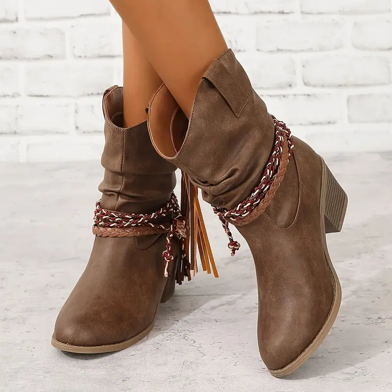 Bottines western femme à bout pointu et surpiqûres 3