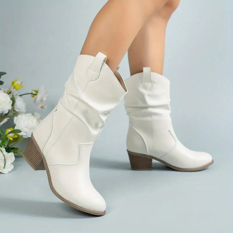 Bottines western femme mi-mollet à bout pointu 4