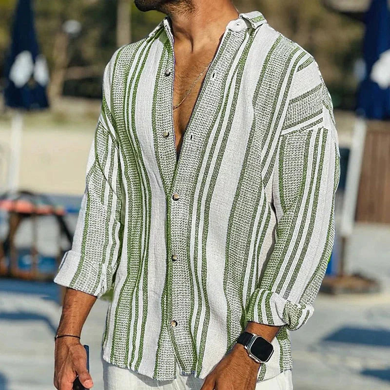 Bastien – Chemise vintage à rayures homme
