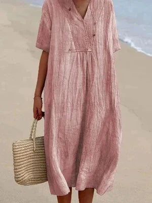 Robe en lin et coton pour femme – Fraîcheur naturelle et élégance décontractée