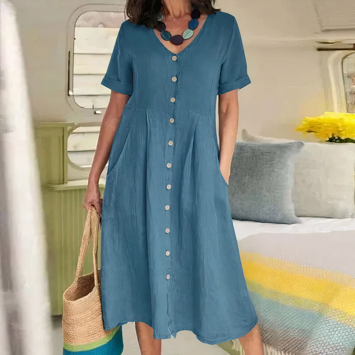Sophie – Robe midi fluide coupe ample femme