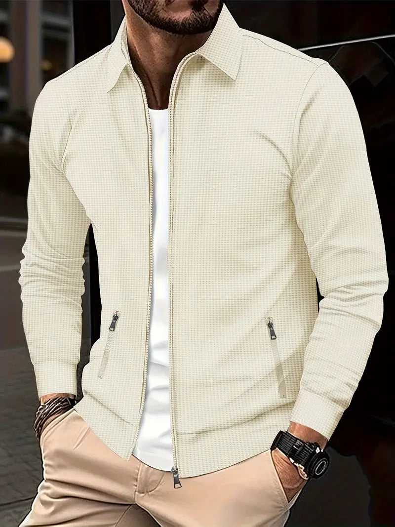 Veste légère pour homme automne zippée en coton stretch avec coupe cintrée Julien