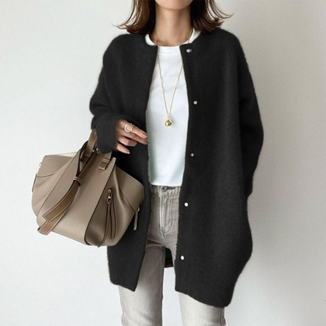 Cardigan femme léger en coton mélangé à coupe ample 2