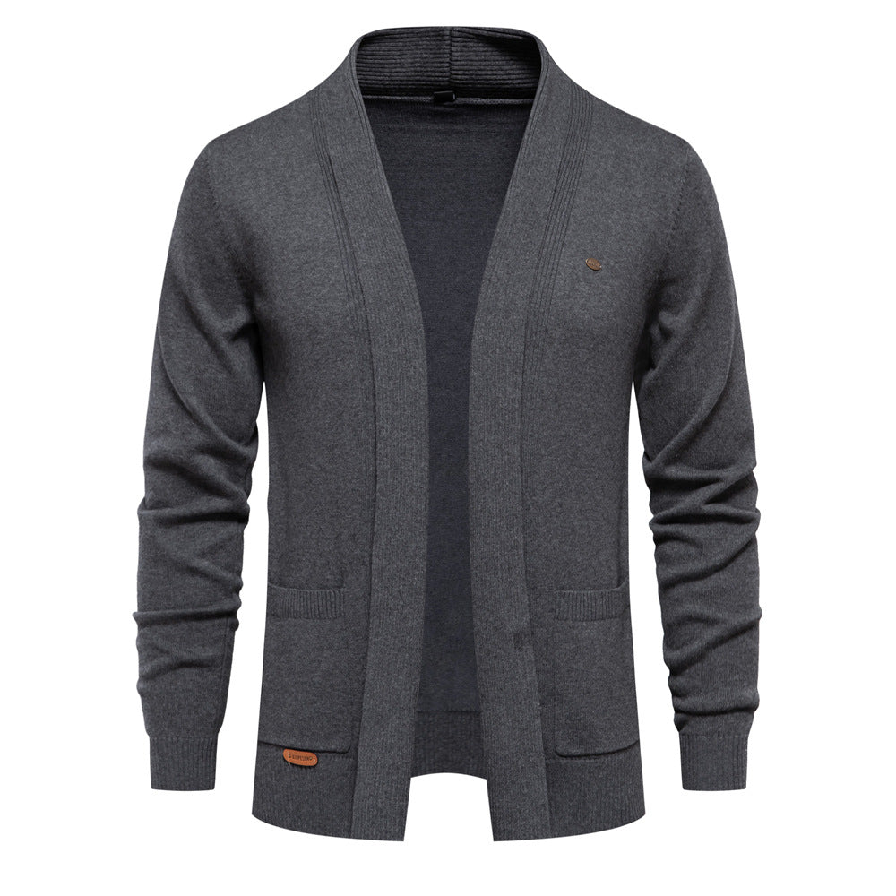 Cardigan homme à col châle avec poches 1