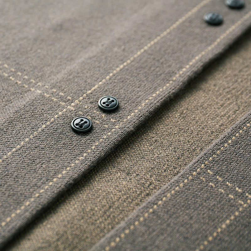 Cardigan homme en laine à carreaux tricoté 9
