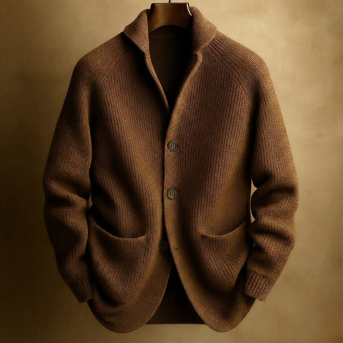 Cardigan homme en laine côtelée à col châle 3