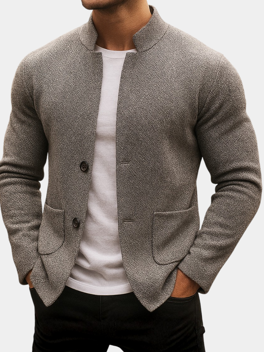 Cardigan homme en laine tricotée coupe ajustée 4