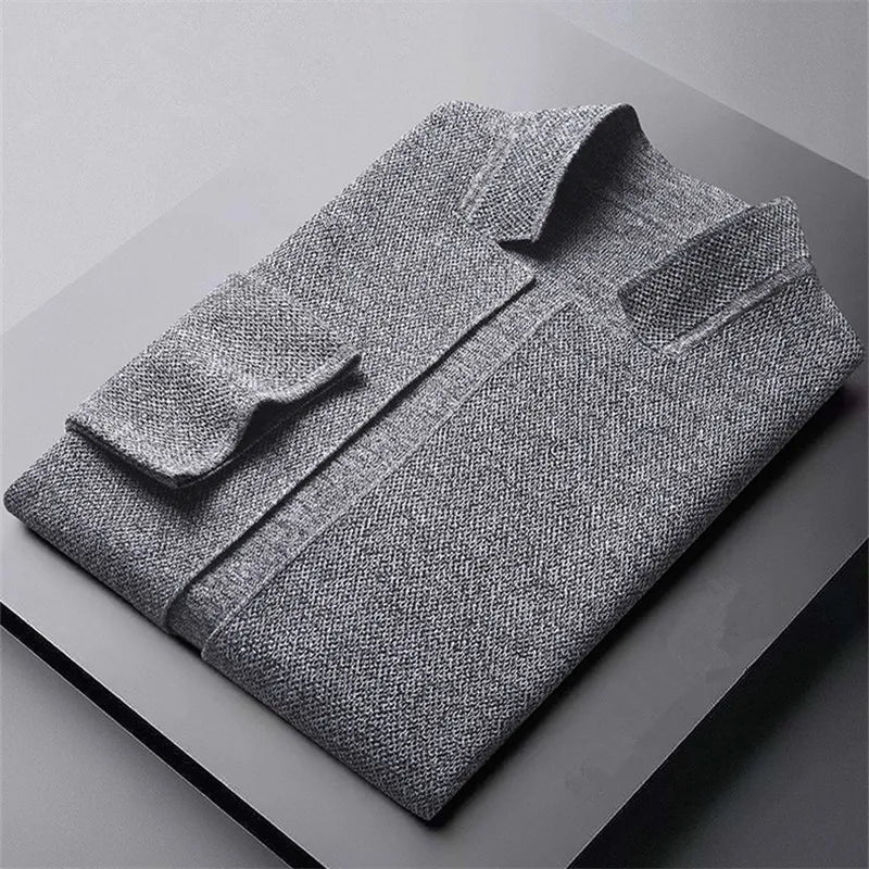 Cardigan homme en laine tricotée coupe ajustée 5