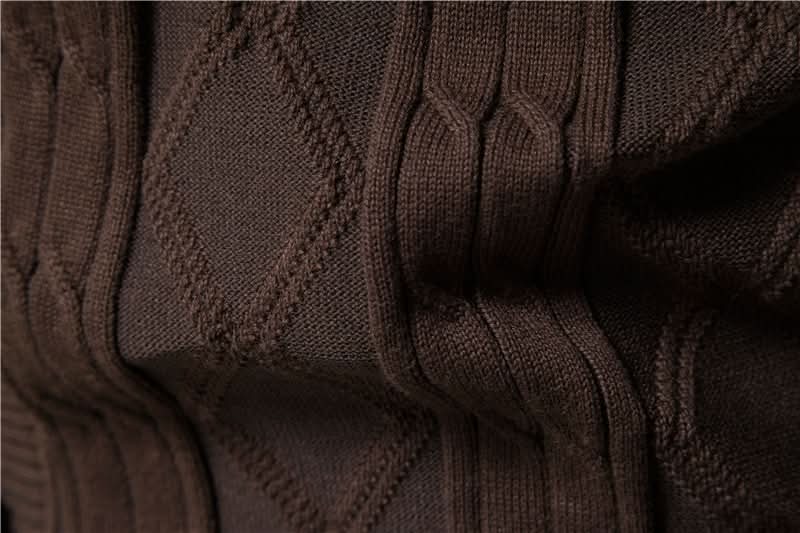 Cardigan homme en maille gaufrée boutonné à col rabattu 11