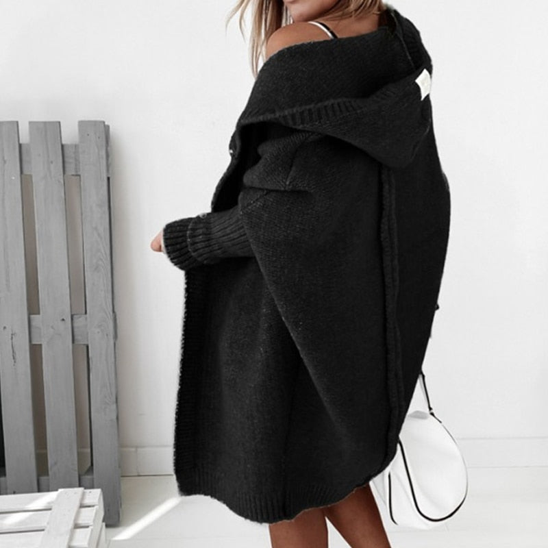 Soline – Gilet femme long à capuche