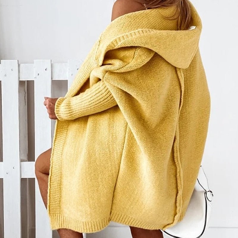 Soline – Gilet femme long à capuche