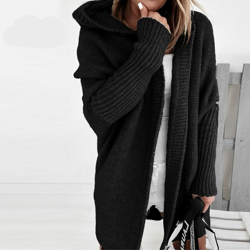 Soline – Gilet femme long à capuche
