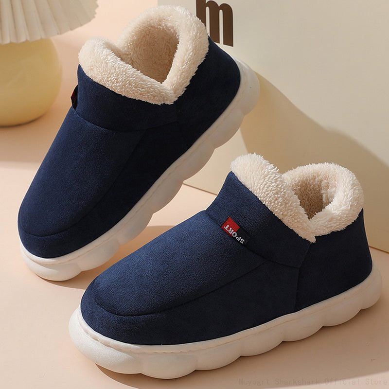 Chaussons d'hiver femme montants à col fourré et semelle épaisse 4