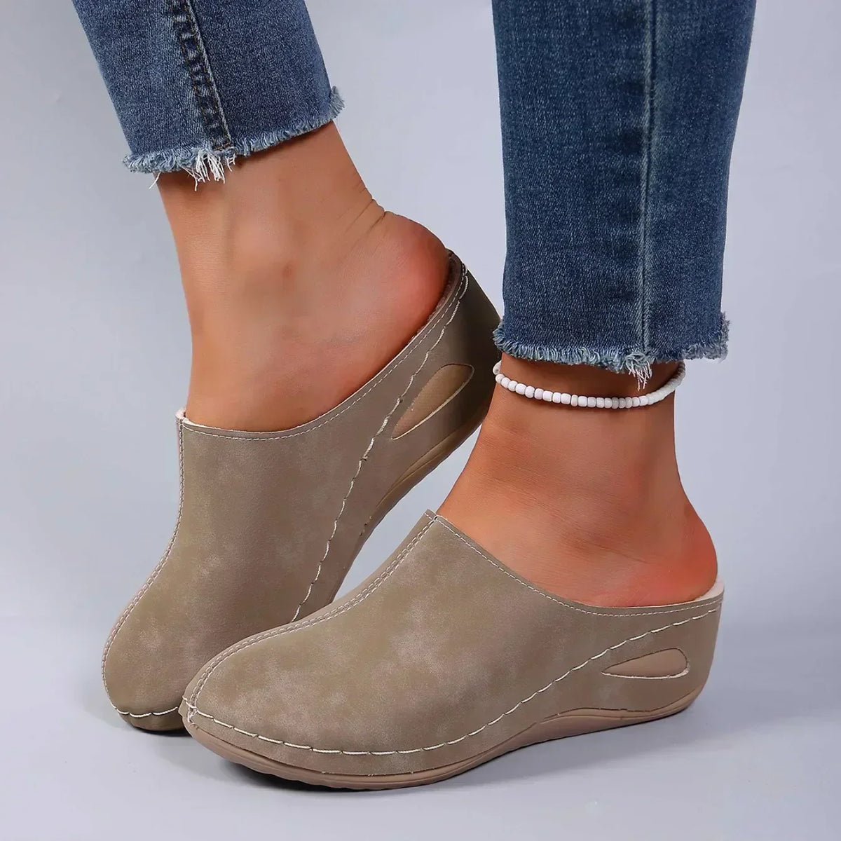 Chaussons d'hiver femme mules fourrés à bout fermé 6