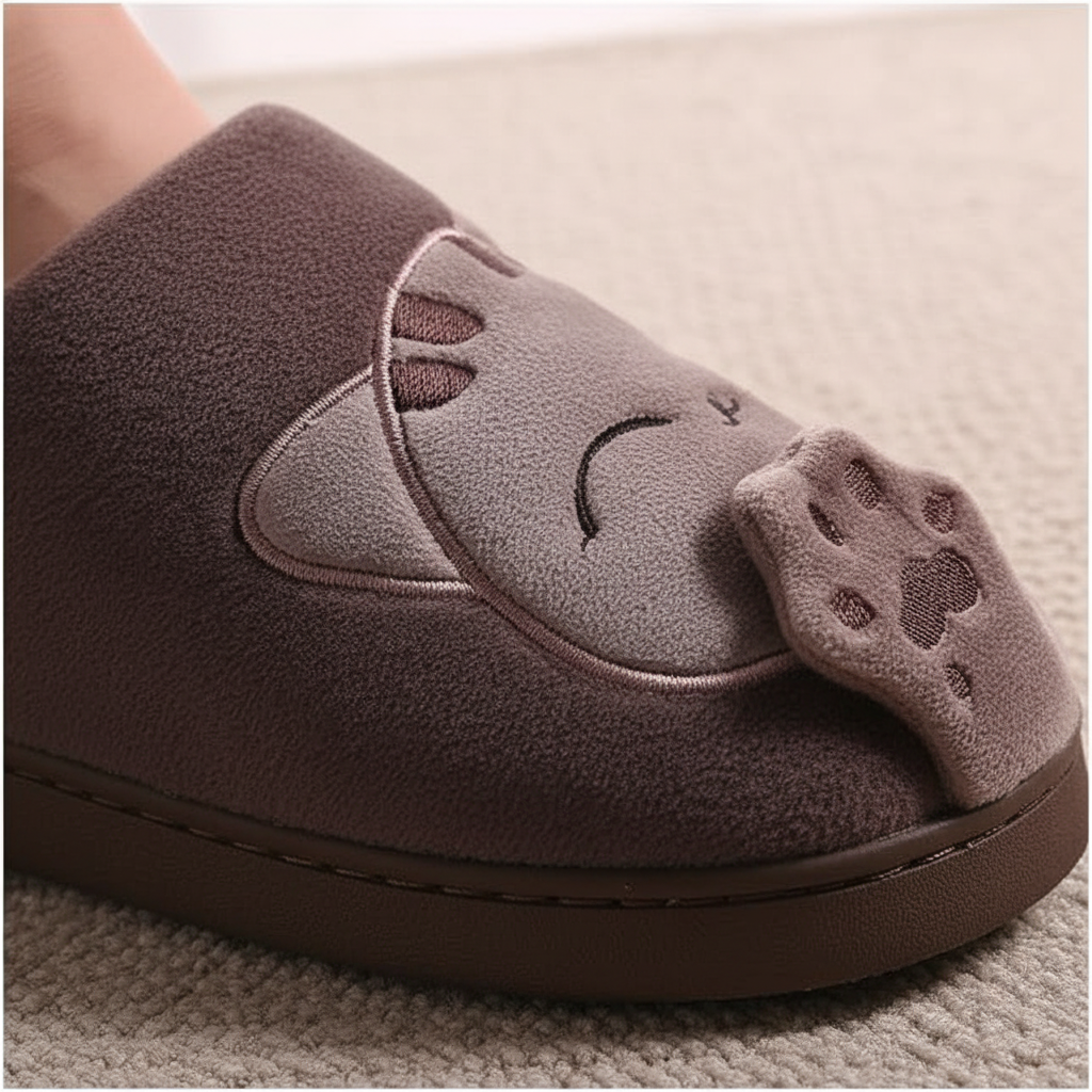 Chaussons d'hiver femme mules moelleux à détail appliqué 12