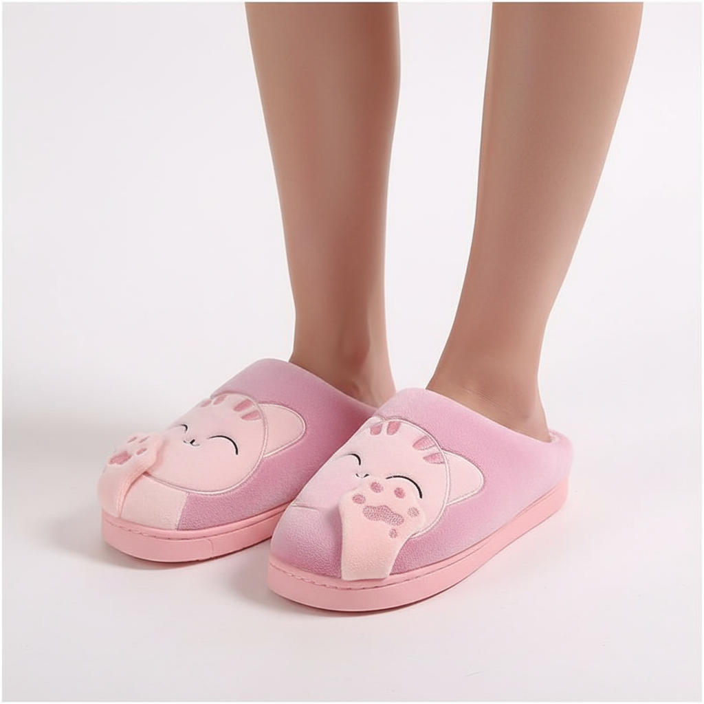 Chaussons d'hiver femme mules moelleux à détail appliqué 6
