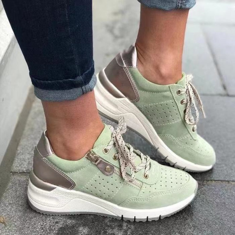 Chaussures de randonnée femme légères à lacets élastiques et zip 1