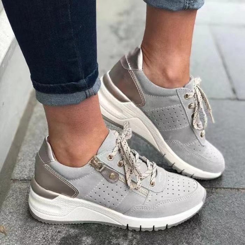 Chaussures de randonnée femme légères à lacets élastiques et zip 2