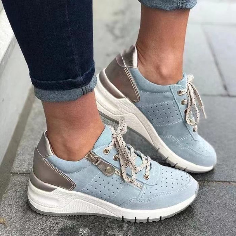 Chaussures de randonnée femme légères à lacets élastiques et zip 3