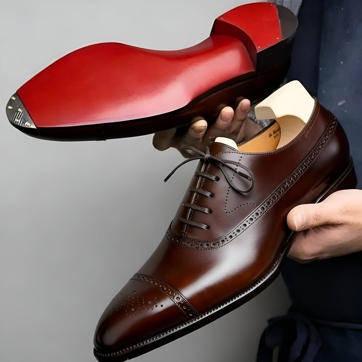 Chaussures richelieu homme perforées en microfibre pour le bureau 4