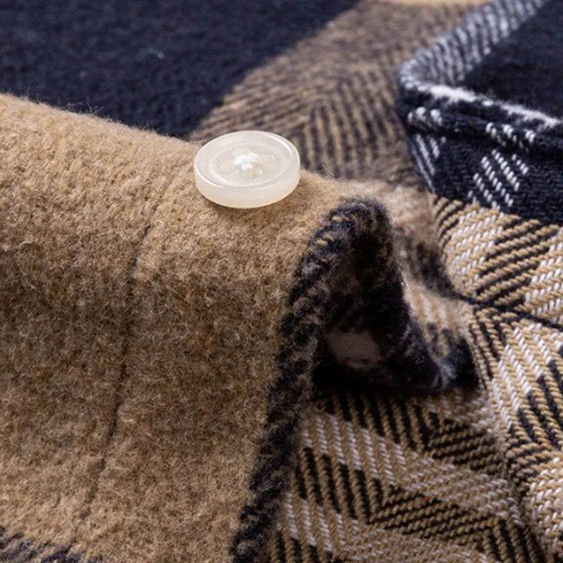 Chemise homme en flanelle à carreaux manches longues coupe ajustée 17