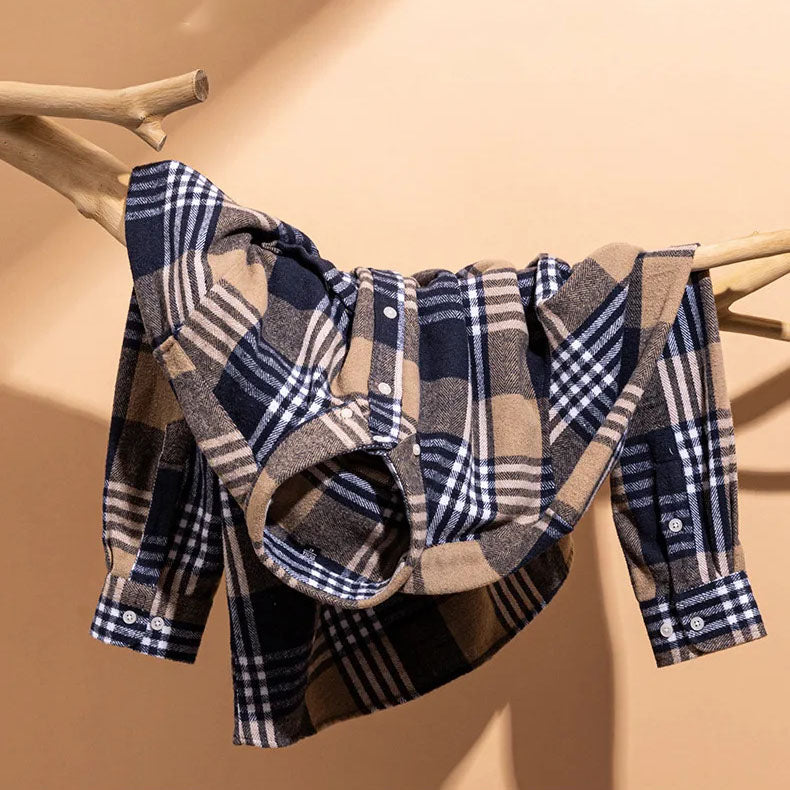 Chemise homme en flanelle à carreaux manches longues coupe ajustée 18