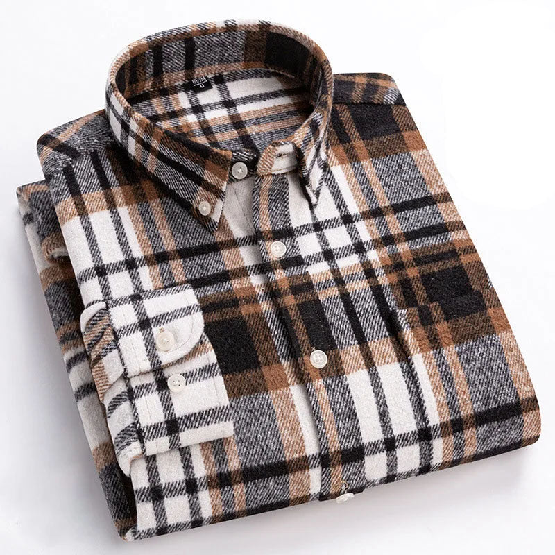 Chemise homme en flanelle à carreaux manches longues coupe ajustée 5