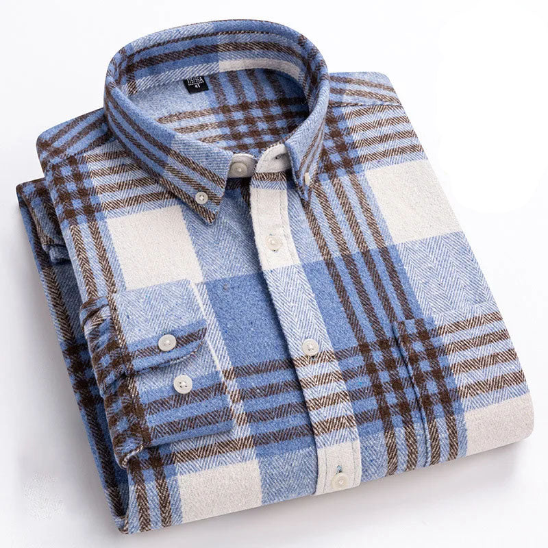 Chemise homme en flanelle à carreaux manches longues coupe ajustée 8