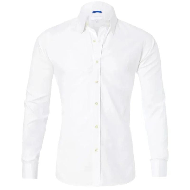 Chemise homme infroissable à fermeture zippée dissimulée manches longues 13