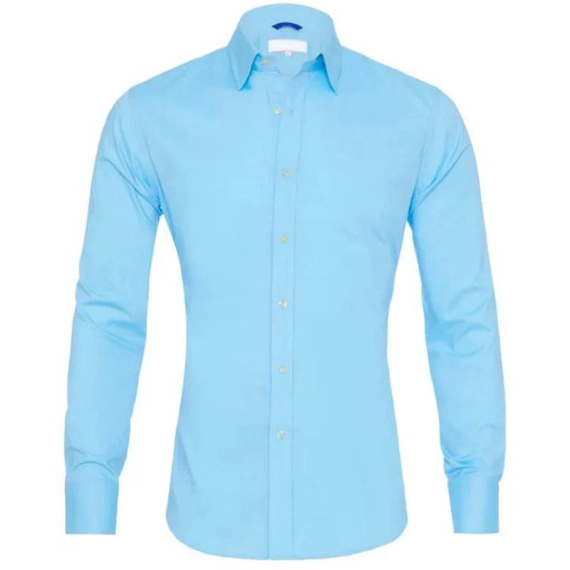 Chemise homme infroissable à fermeture zippée dissimulée manches longues 16
