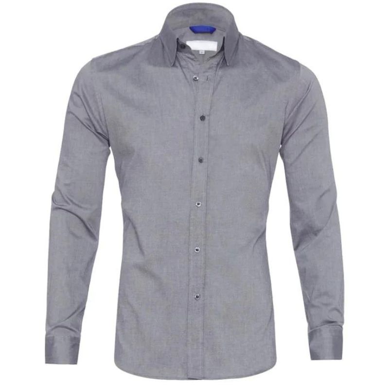 Chemise homme infroissable à fermeture zippée dissimulée manches longues 22