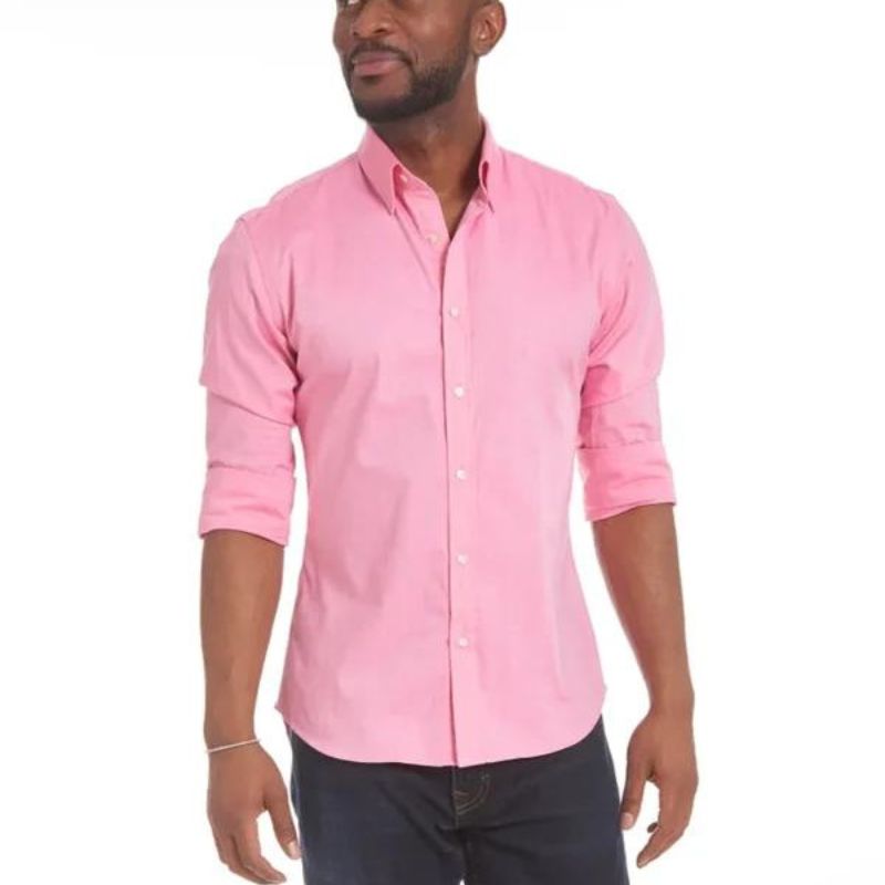 Chemise homme infroissable à fermeture zippée dissimulée manches longues 23