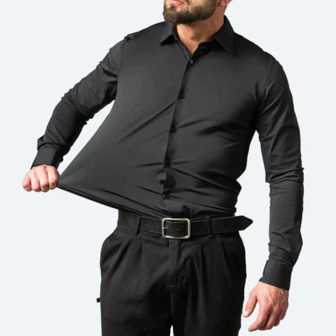 Chemise homme stretch à manches longues coupe cintrée 14