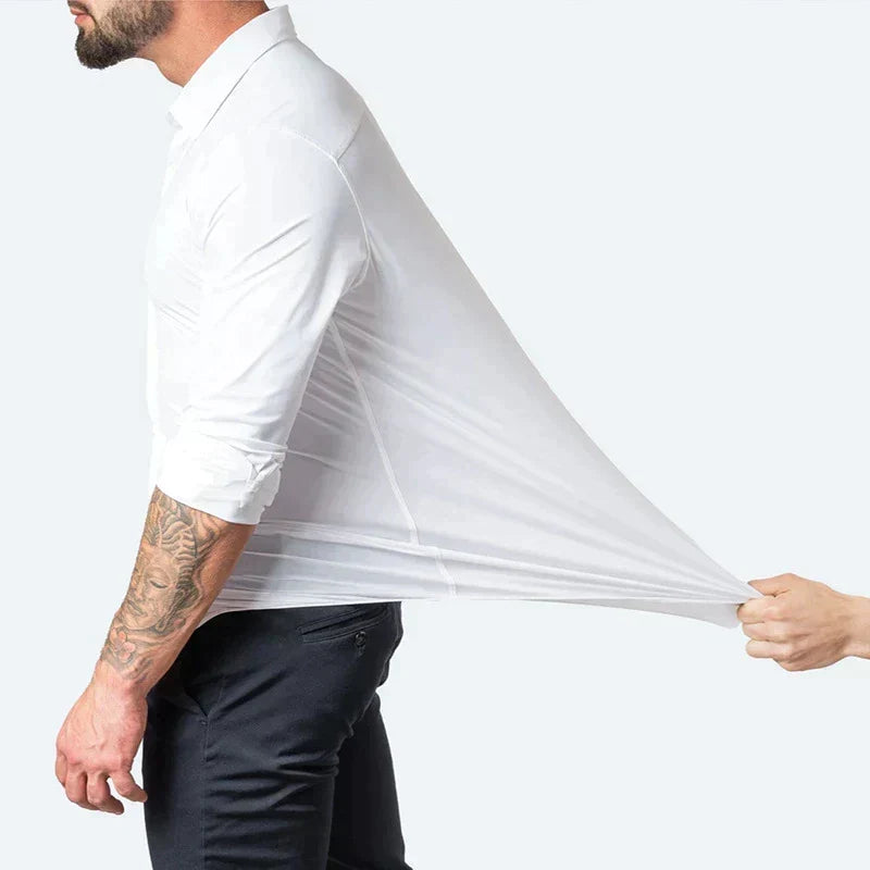 Chemise homme stretch à manches longues coupe cintrée 15