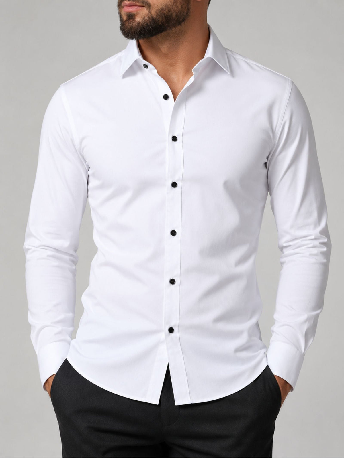 Chemise homme stretch à manches longues coupe cintrée 6