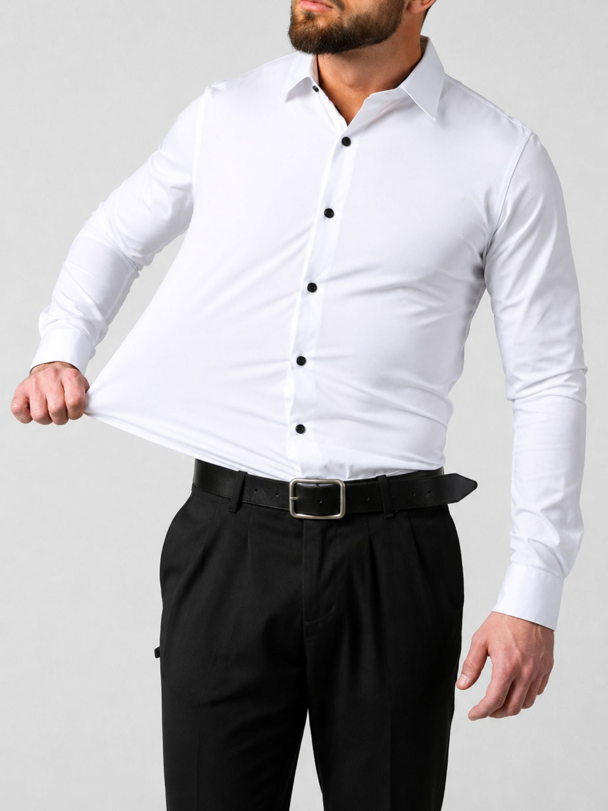 Chemise homme stretch à manches longues coupe cintrée 7