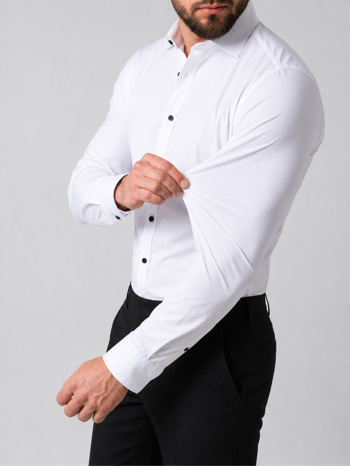 Chemise homme stretch à manches longues coupe cintrée 9