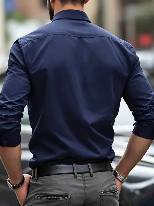 Chemise homme stretch infroissable à manches longues coupe slim 10