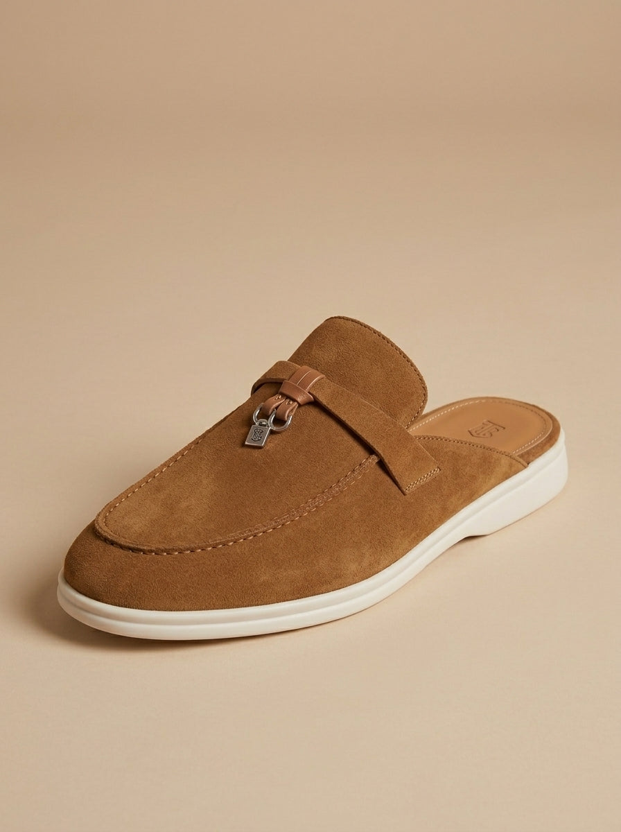 Amaury – Mocassins mules ouverts en suède homme