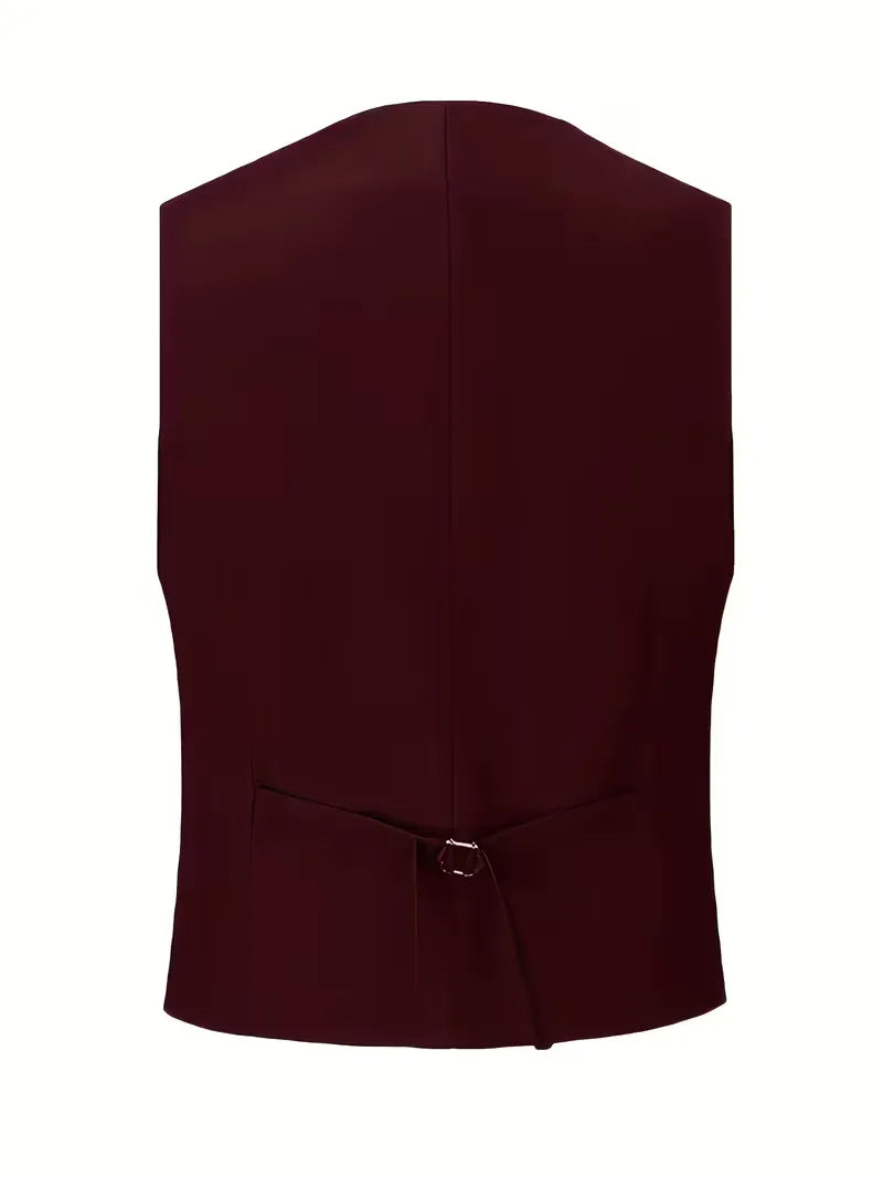 Costume 3 pièces homme croisé coupe slim veste à revers gilet assorti 27