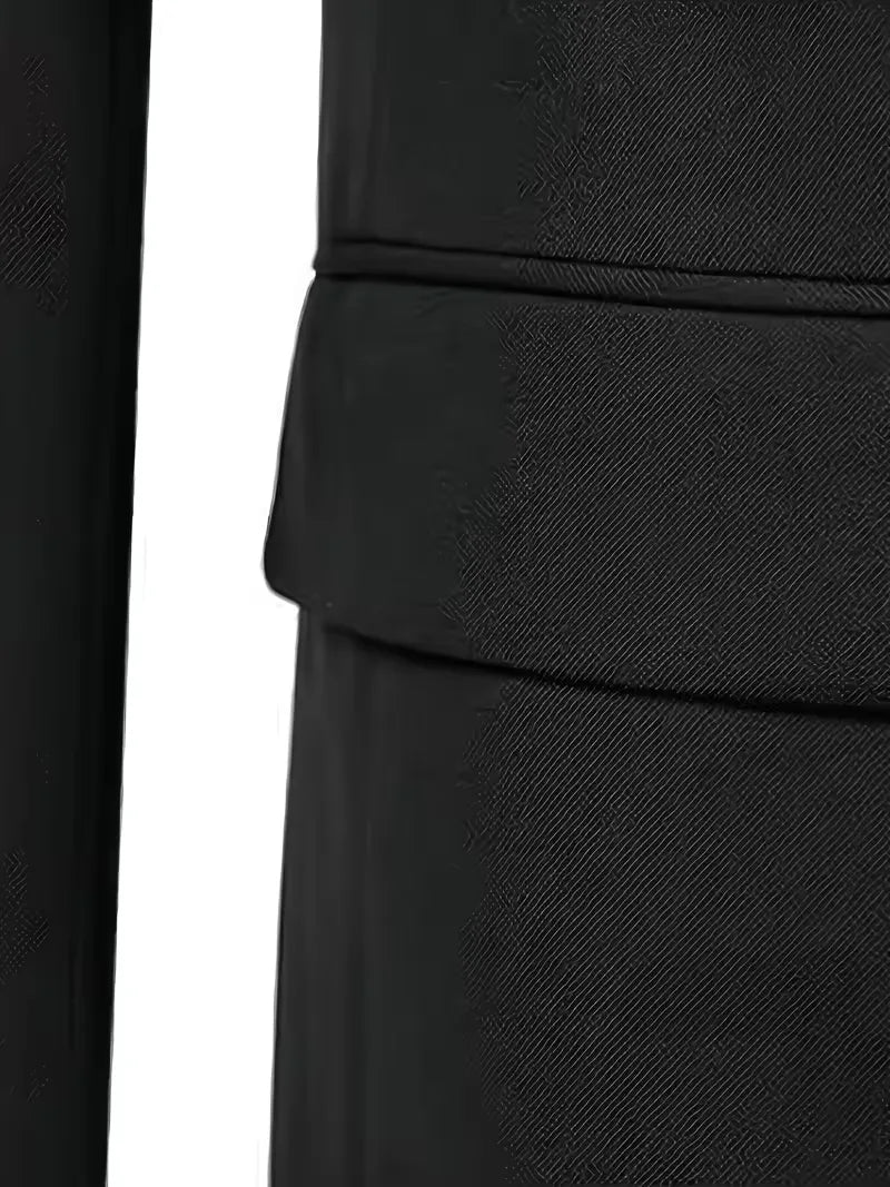 Costume 3 pièces homme croisé coupe slim veste à revers gilet assorti 8
