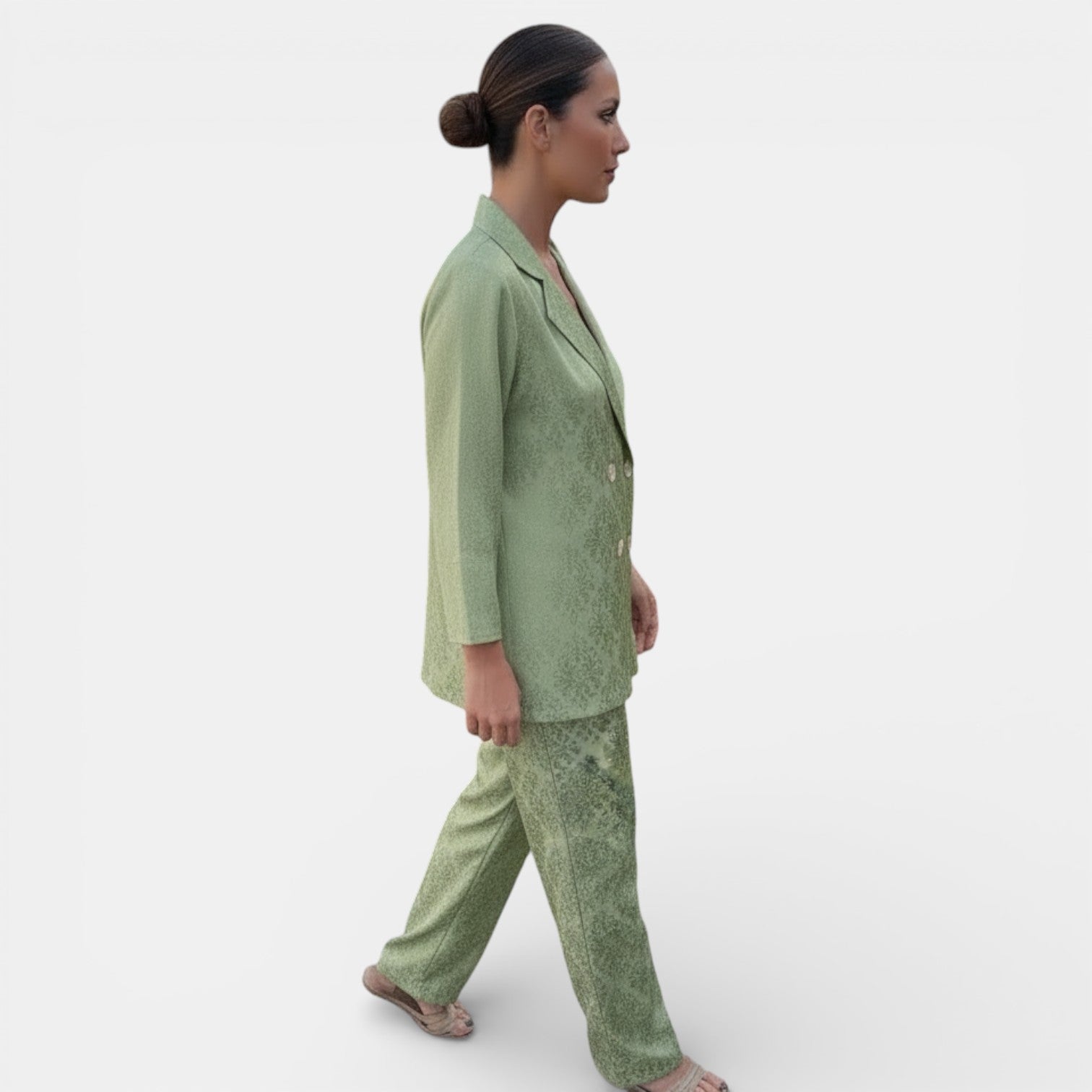 Margaux – Ensemble blazer col V et pantalon large femme