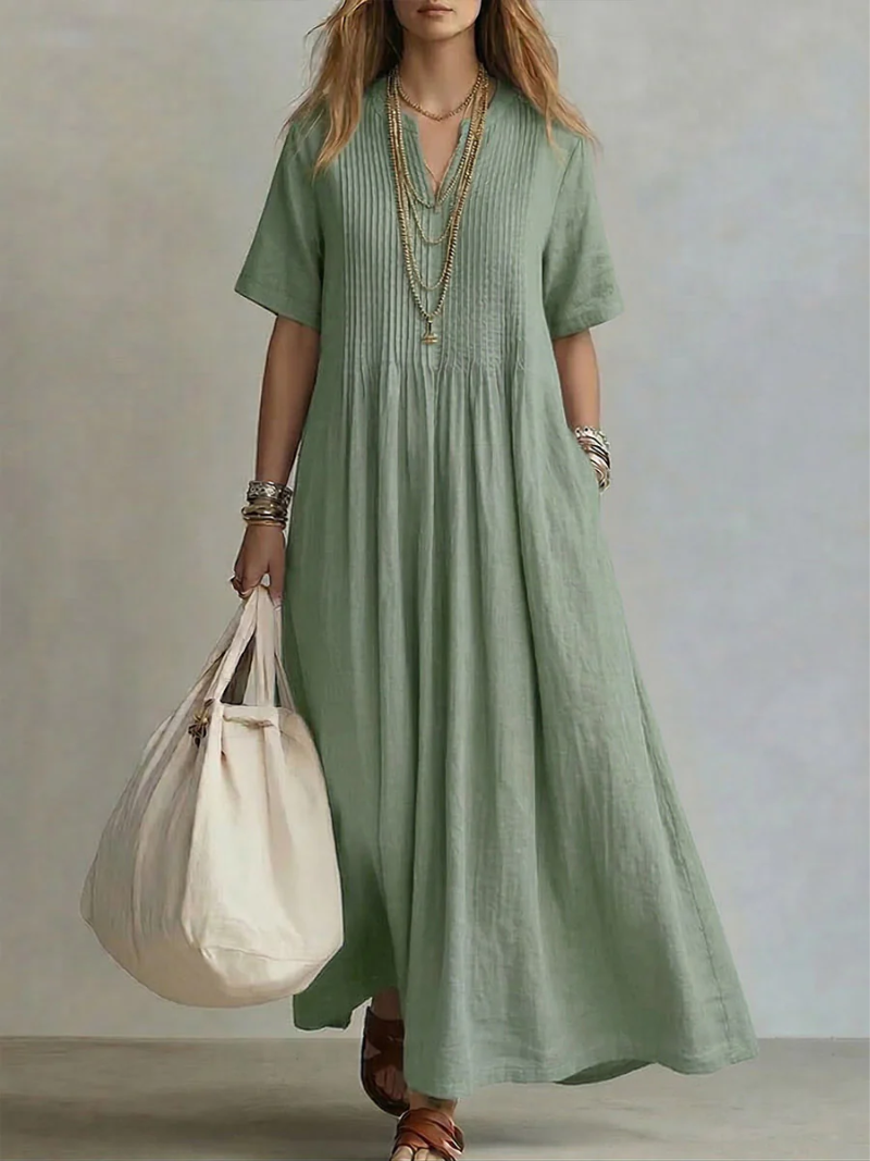 Apolline – Robe d'été plissée élégante femme