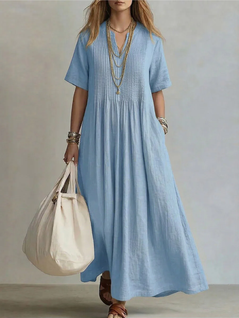 Apolline – Robe d'été plissée élégante femme
