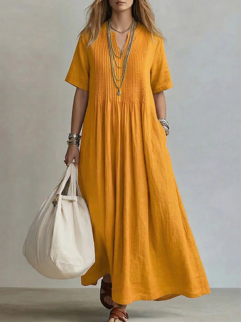 Apolline – Robe d'été plissée élégante femme