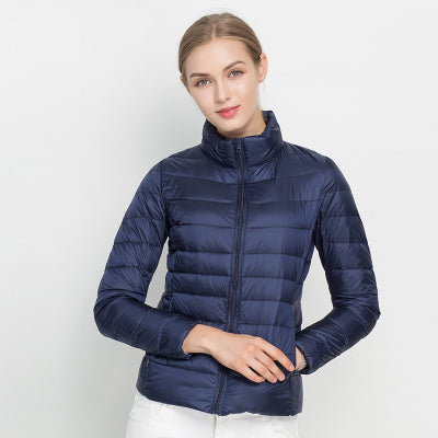 Doudoune courte femme col montant zippée matelassée 6